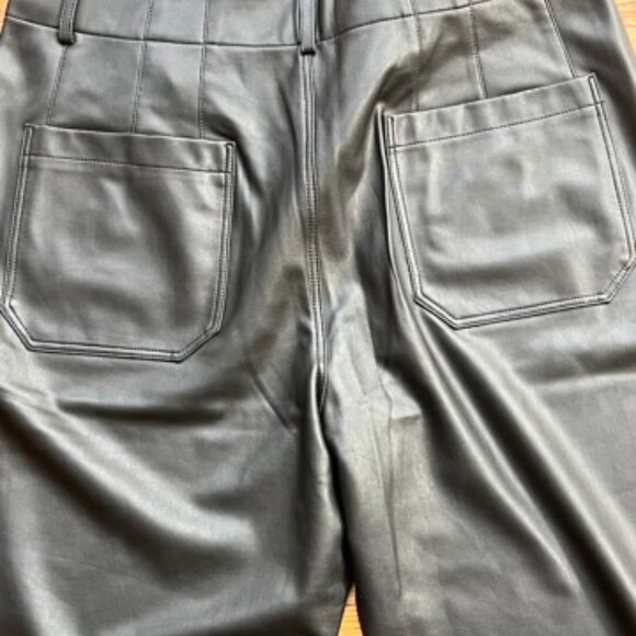 NWT Anthropologie Maeve Black Colettte Faux Leather Crop Pants Women's Size 33 - Picture 9 of 9